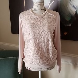 Ann Taylor Blouse w/ Lace Overlay